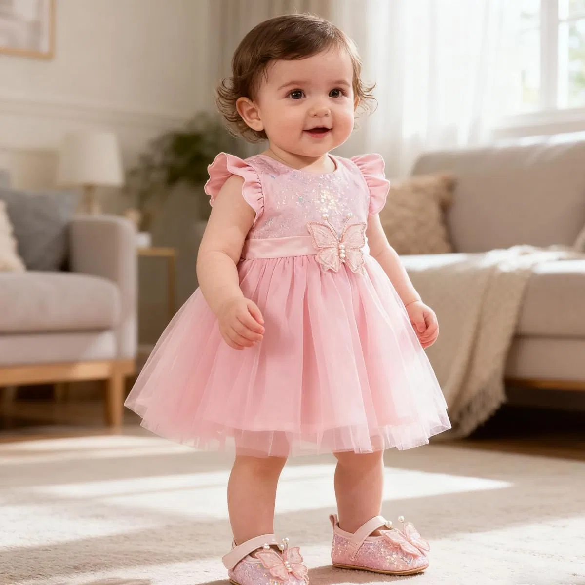 Детские туфли Мэри Джейн для девочек с бантом HsdsBebe, Pink — фото 2