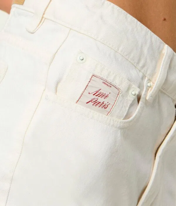 Женские шорты из денима Regular Fit AMI Paris, Crema — фото 4
