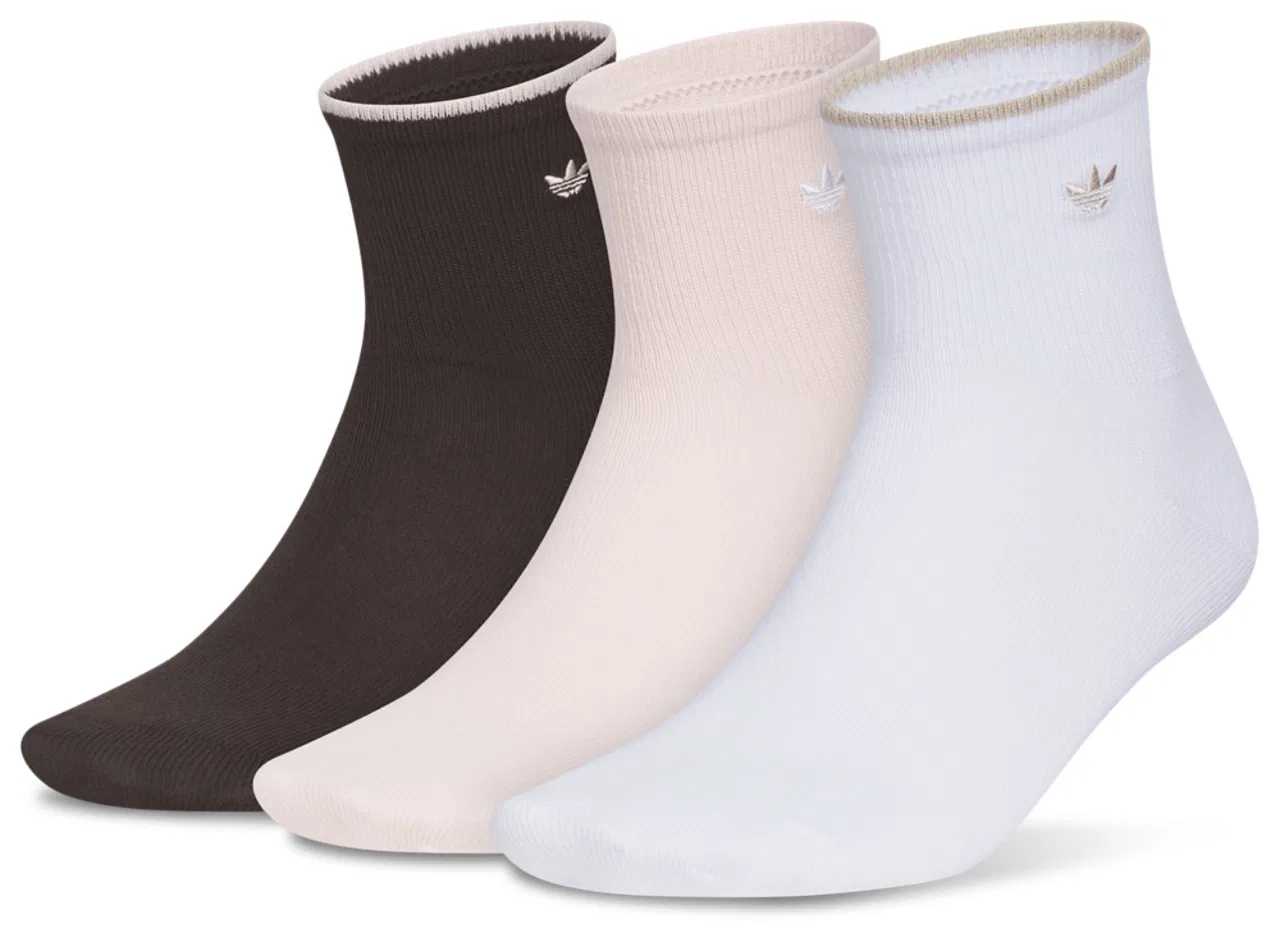 Женские носки высокие Luna Quarter 3-Pack Adidas, цвет Aurora Coffee Brown/Sandy Pink/White