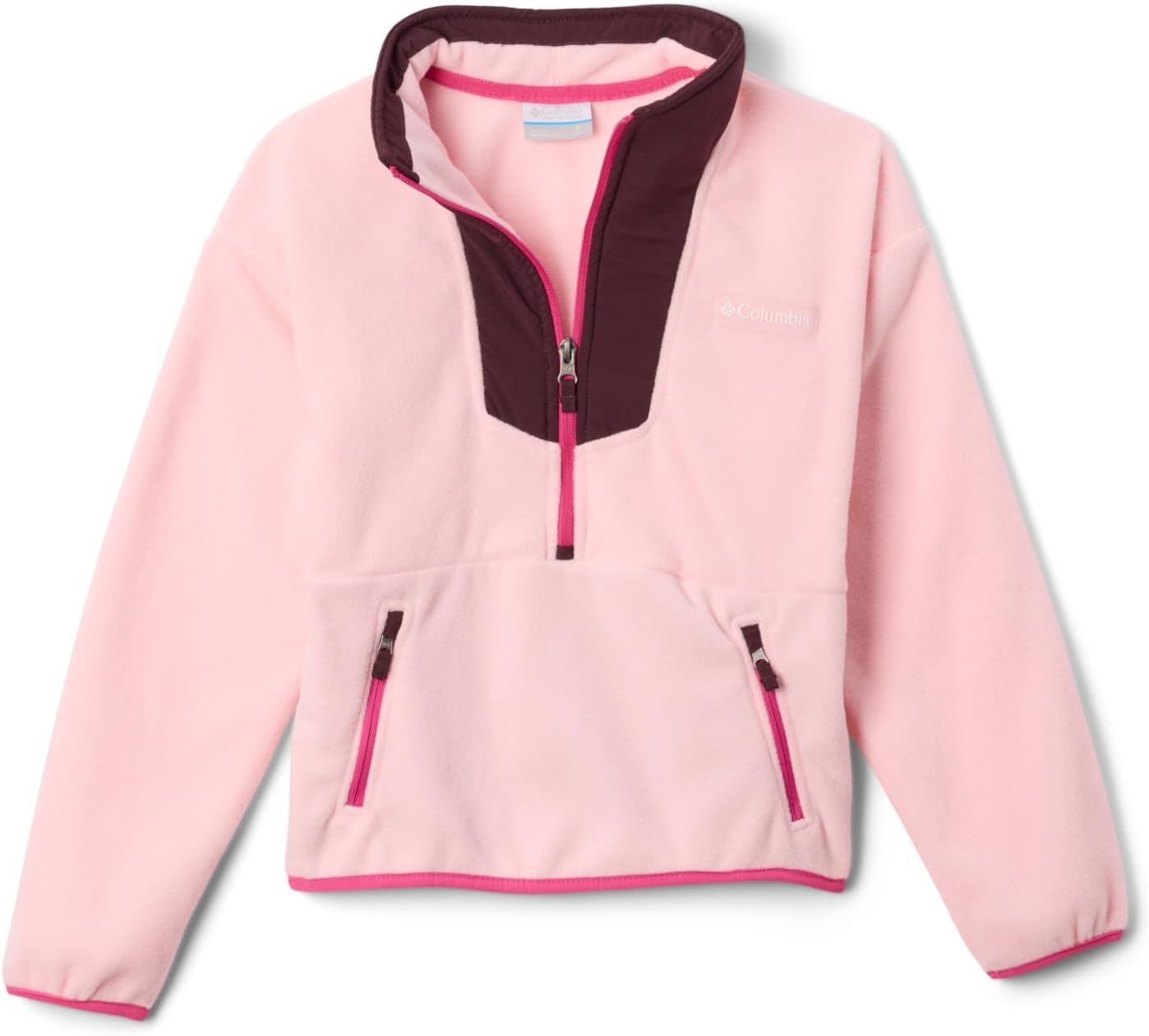 Флисовая кофта Columbia Boys Sequoia Grove Half Zip, Satin Pink/Moonvista
