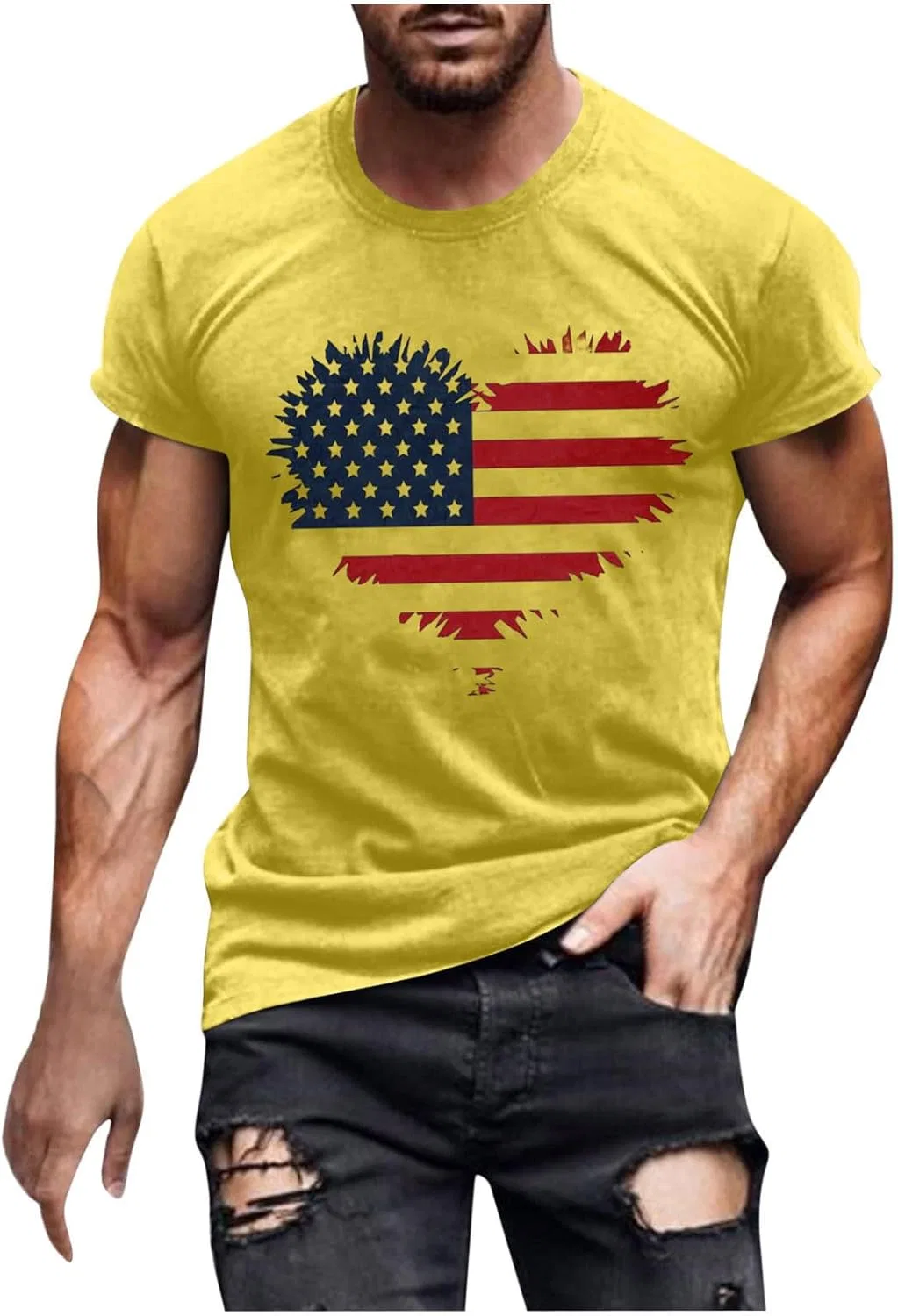 Мужская футболка с американским флагом Graphic Tees, Yellow