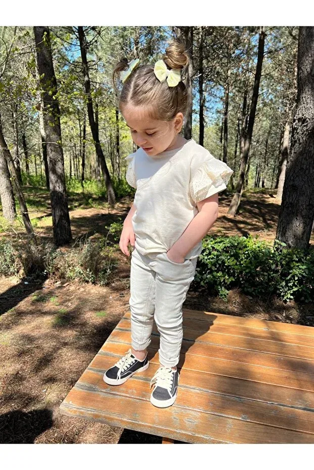 Детское для девочек хлопковое футболка Eyc Baby, Cream