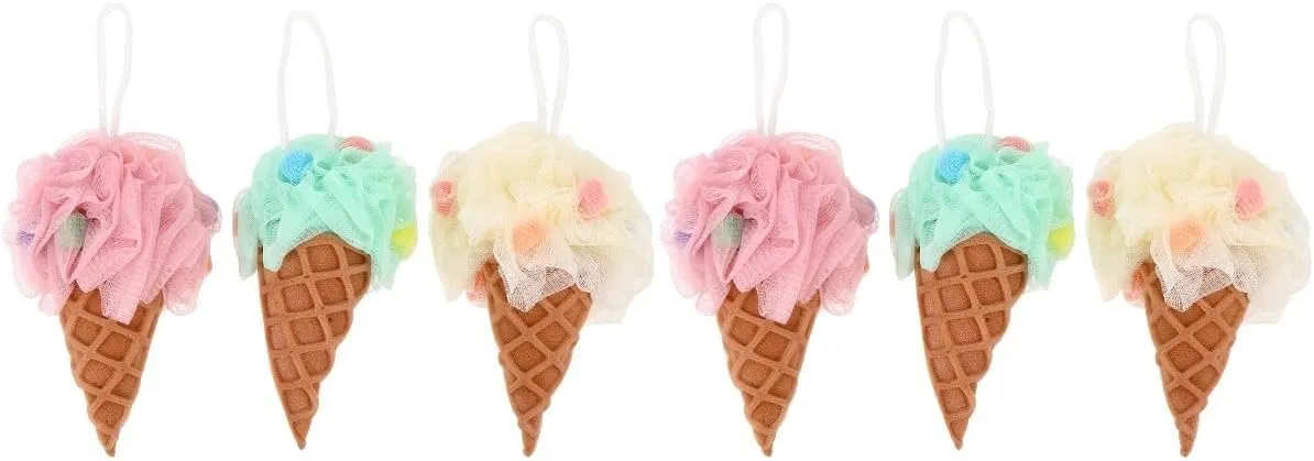 Мочалка для душа Ice Cream Loofa, Baluue, набор 6 шт, 20x14x16 см — фото 4