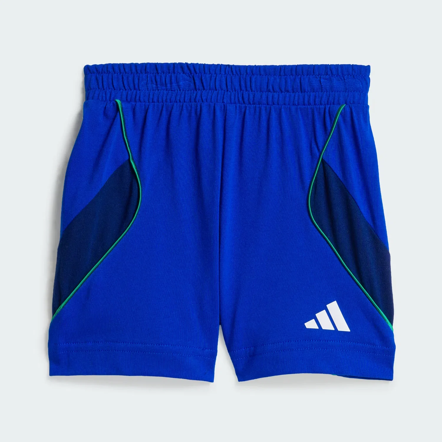 Детский спортивный комплект из футболки и шорт с принтом Marvel Spider-Man Adidas Sportswear, белый/королевский синий — фото 4