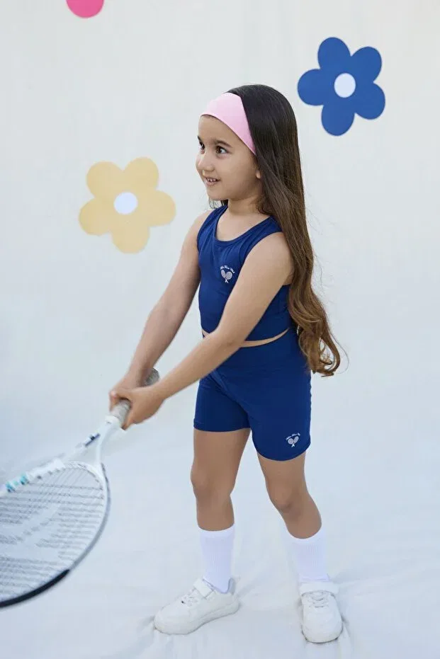 Детские леггинсы для девочек с принтом Tennis Club Miela Kids, Night Blue — фото 2
