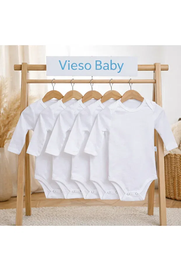 Детское боди-комбинезон с длинным рукавом 5 шт. Generic Brands, White