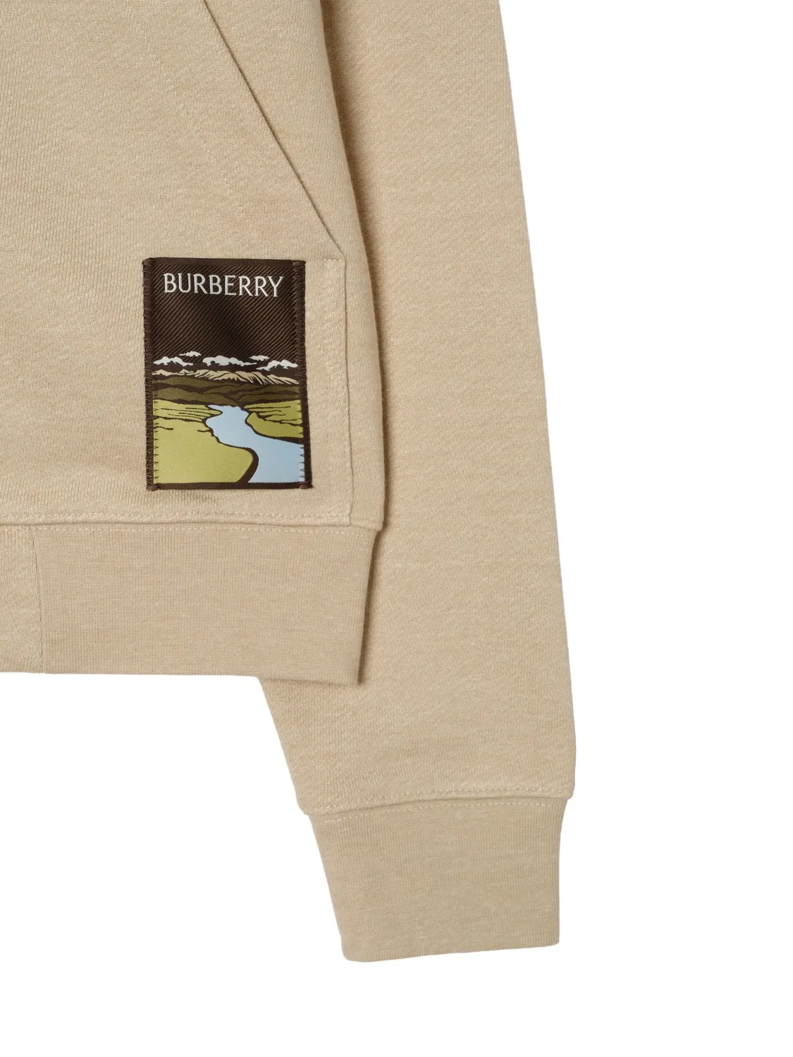 Худи Burberry, мужское, с принтом пейзажа, бежевый — фото 2