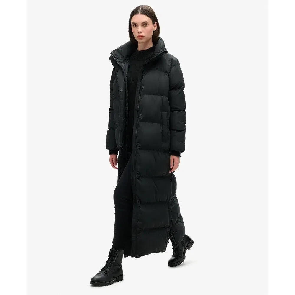 Женское удлиненное стеганое пальто Maxi Superdry, Schwarz — фото 4