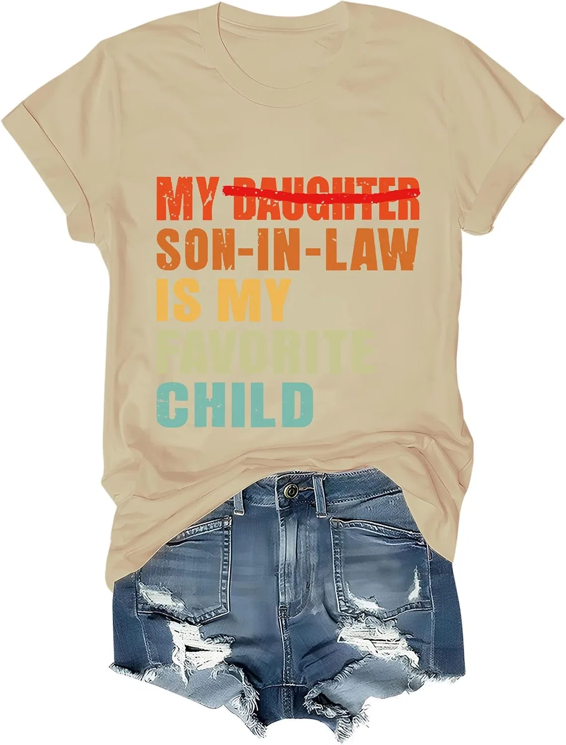 Футболка с принтом My Son in Law is My Favorite Child Regular Fit, Khaki