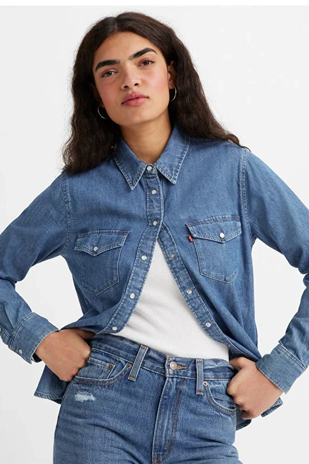 Женская рубашка с длинным рукавом Levi'S, Blue — фото 3