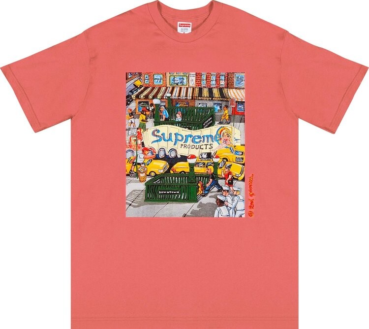 

Футболка Supreme Manhattan Tee 'Bright Coral', розовый