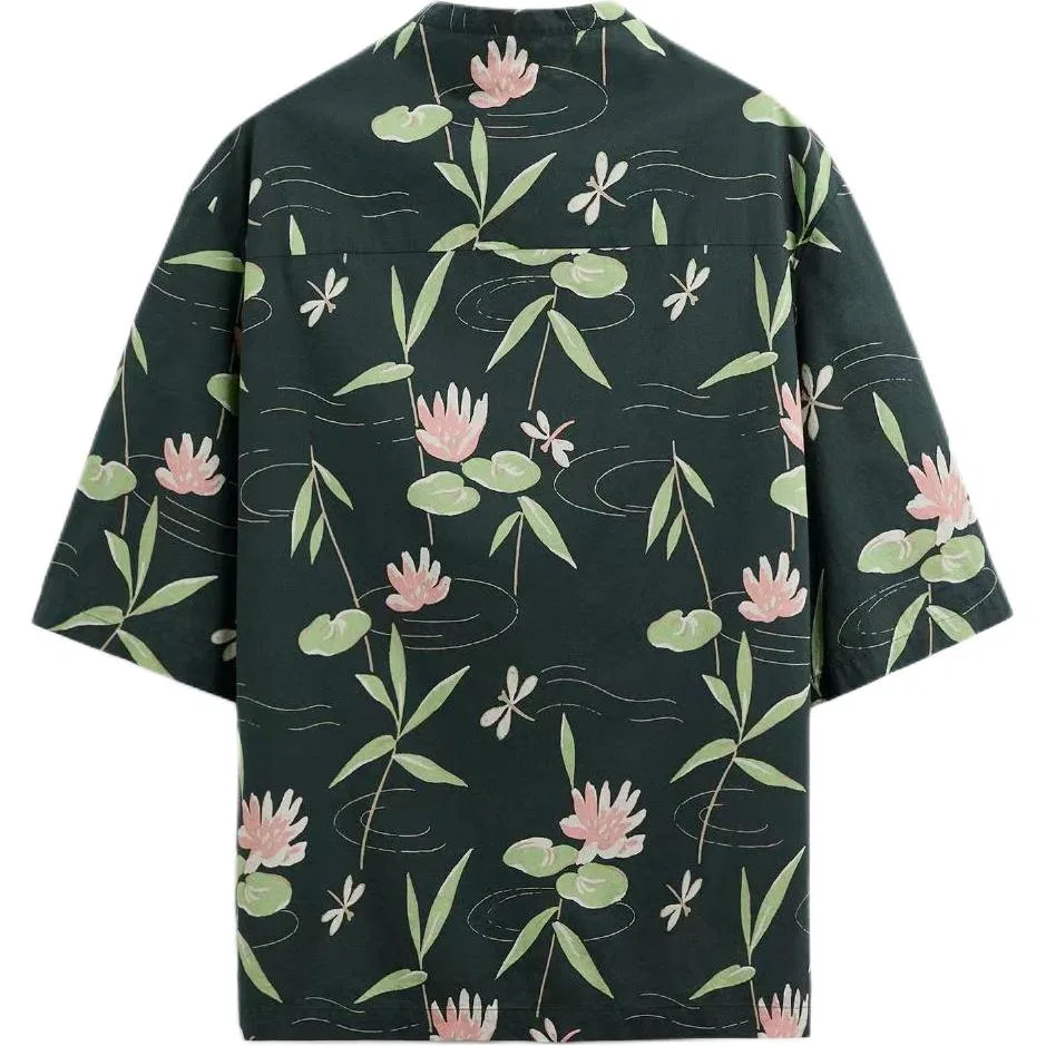 Мужская рубашка с круглым вырезом Green ZARA, Green — фото 3