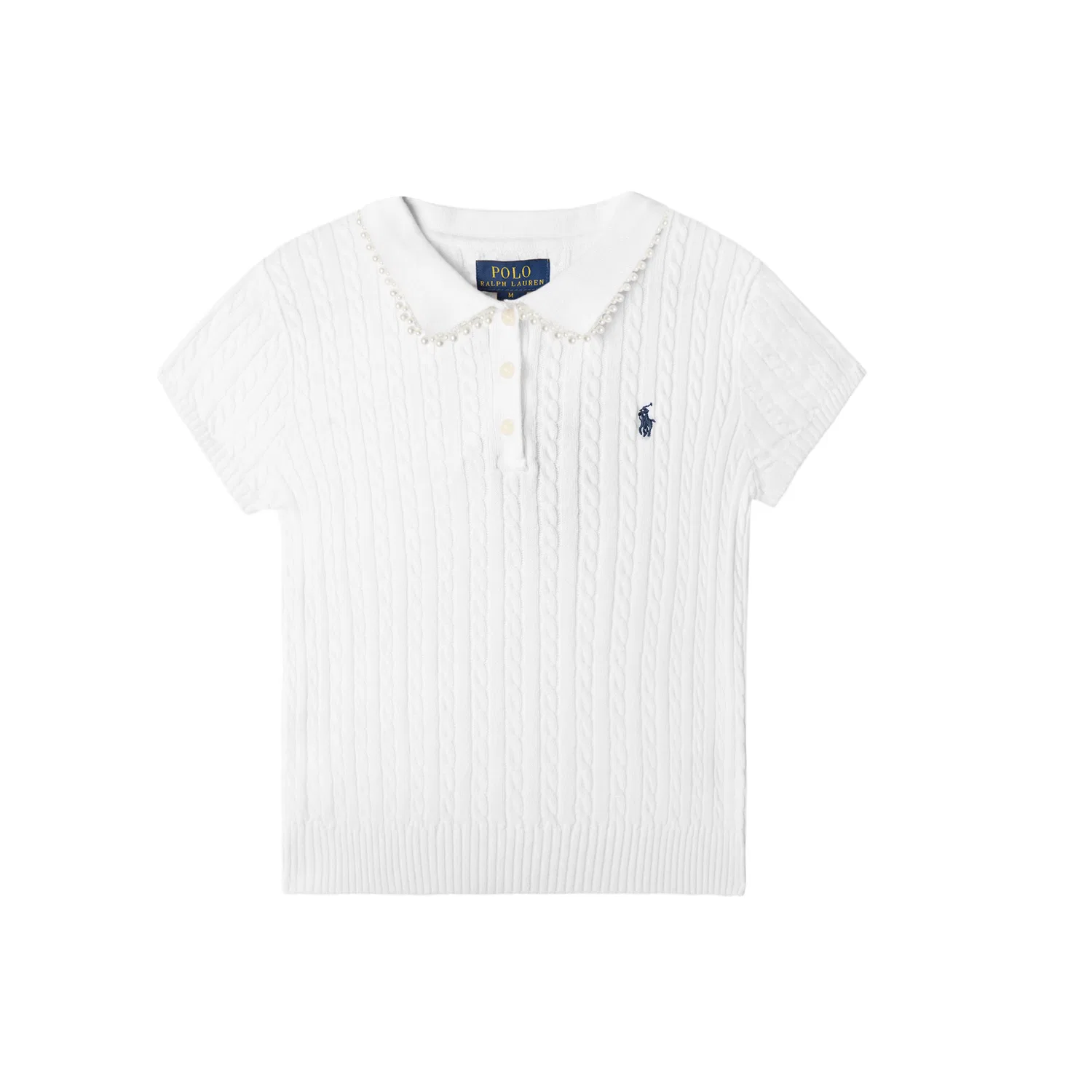 Детский свитер с поло и вышивкой логотипа Polo Ralph Lauren, Белый