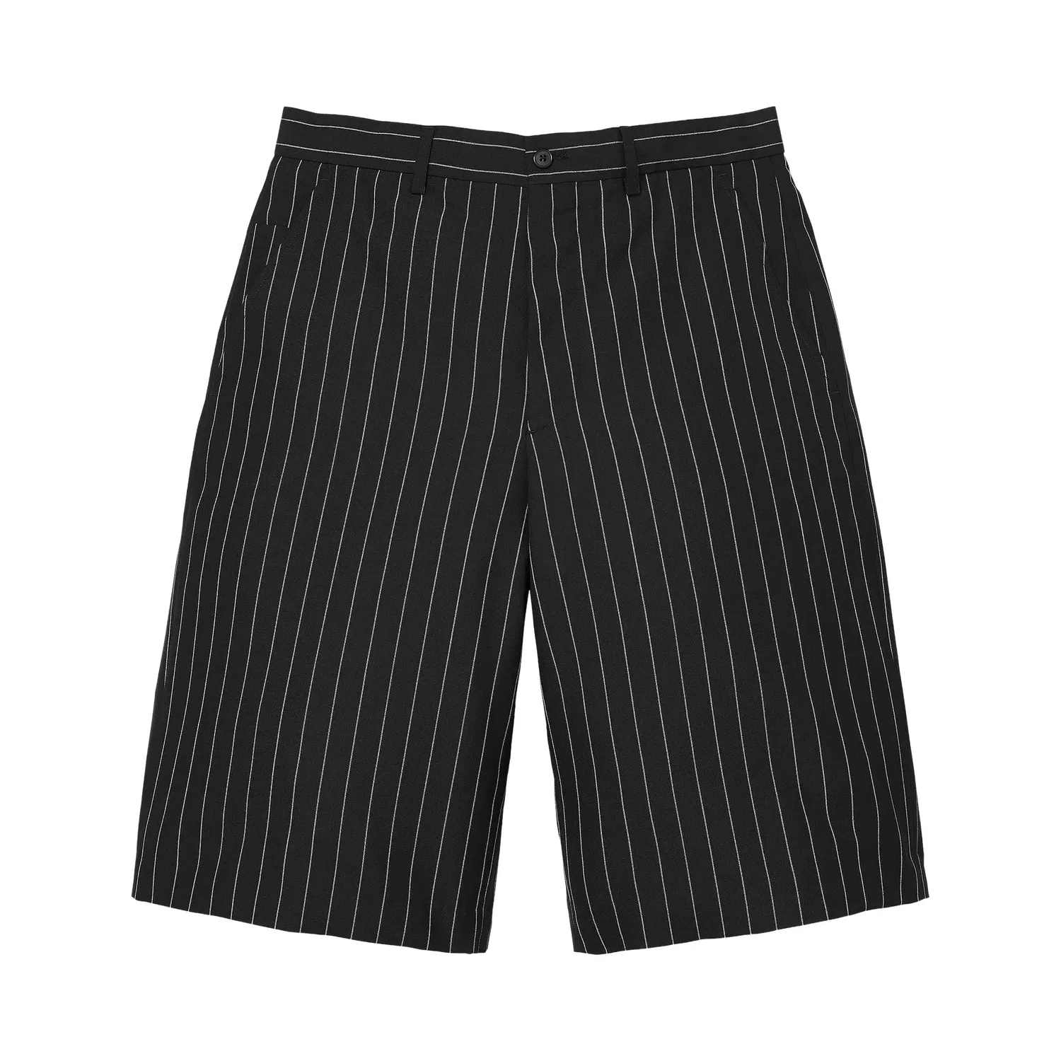 Брюки-шорты Supreme Pinstripe из шерсти, черный
