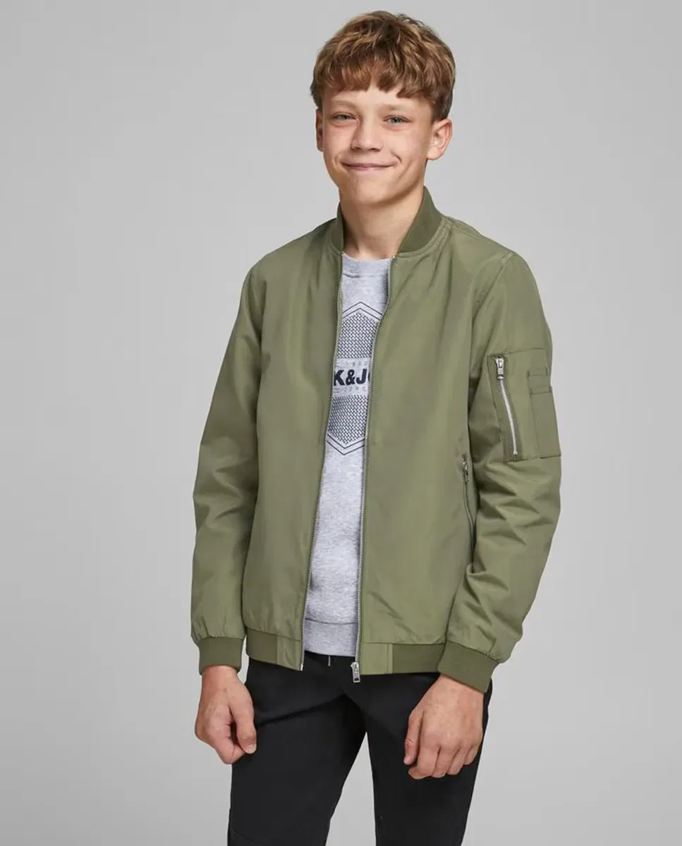 Детская куртка-бомбер для мальчиков вискозная Jack & Jones, Verde