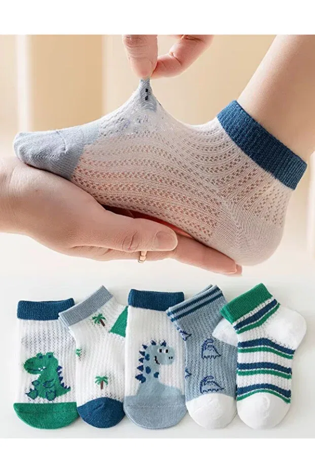 Детские носки для мальчиков с принтом Dinosaur, Circle, Palm Tree Hobins Sportswear & Company, Nude Color