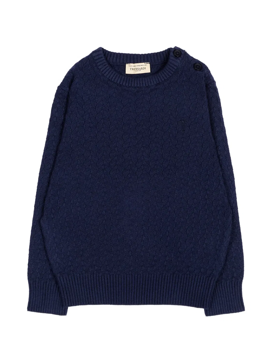 Свитер фактурной вязки Trussardi Junior, синий