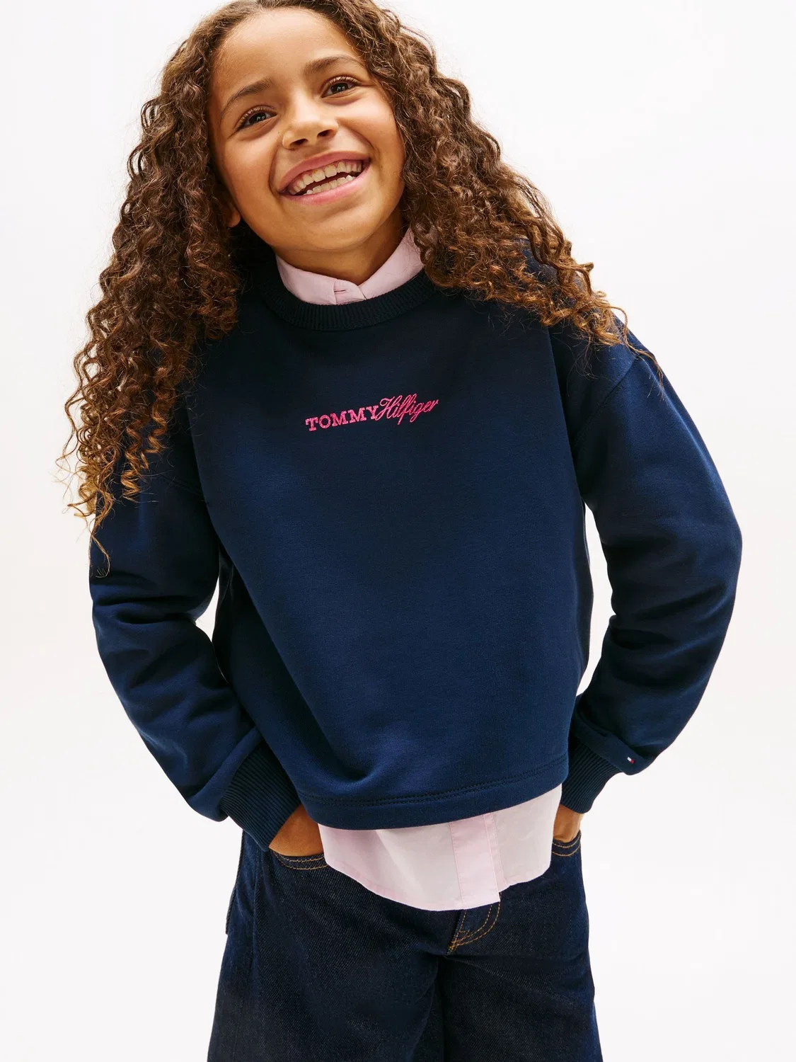 Свитшот с блестящим логотипом Tommy Hilfiger, синий