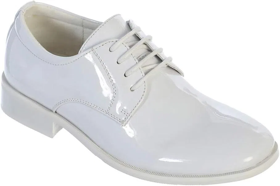 Детские туфли-оксфорды с матовым покрытием для мальчиков iGirlDress, White Shiny Finish