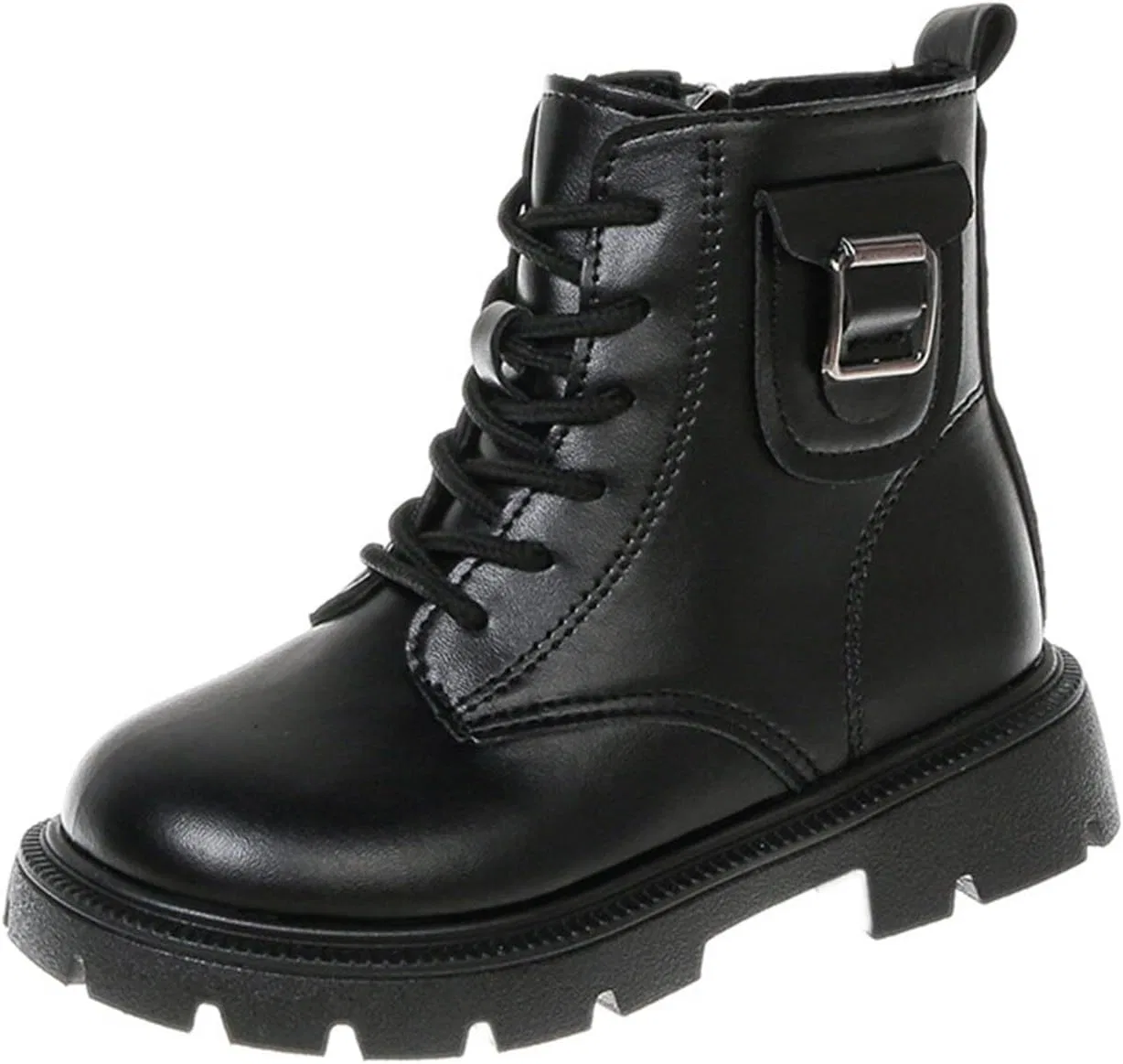 Детские ботинки на шнуровке с молнией Ctreela, Black