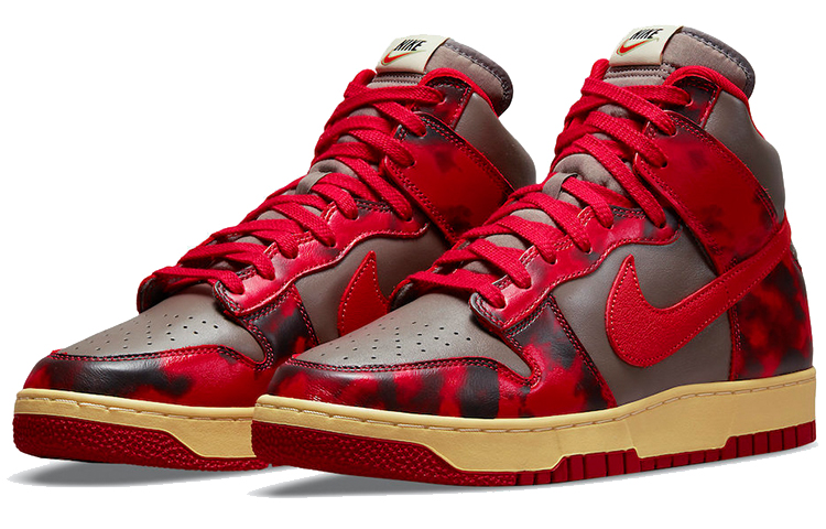 Кроссовки Nike Dunk High 1985 Acid Wash, серый/красный — фото 3