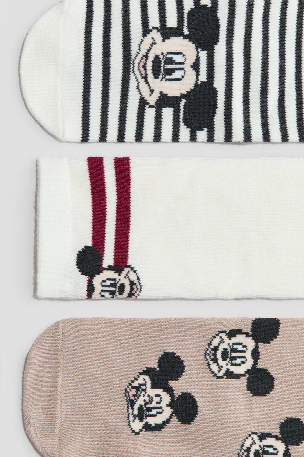Набор из 3 жаккардовых носков H&M, Beige/Micky Maus — фото 3