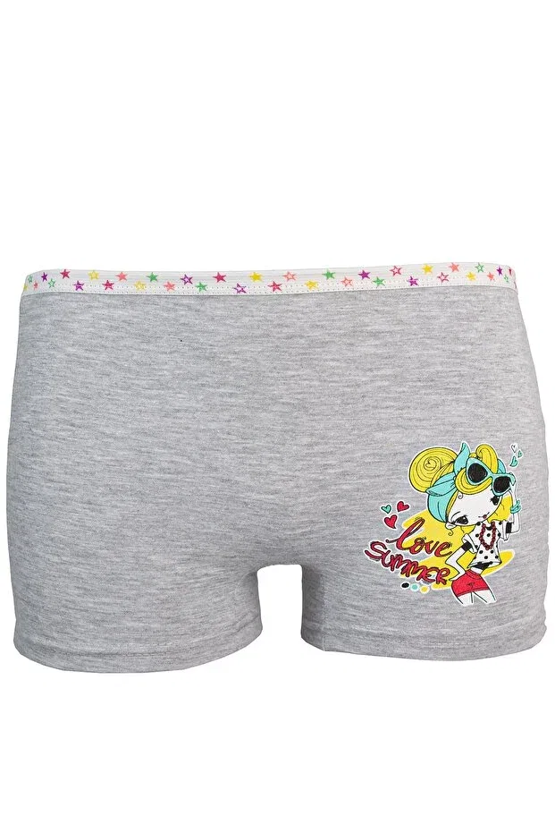 Детские боксеры для мальчиков с принтом Pack of 12 cheerful character printed natural combed cotton girls' boxers Meren Underwear, Mixed — фото 2