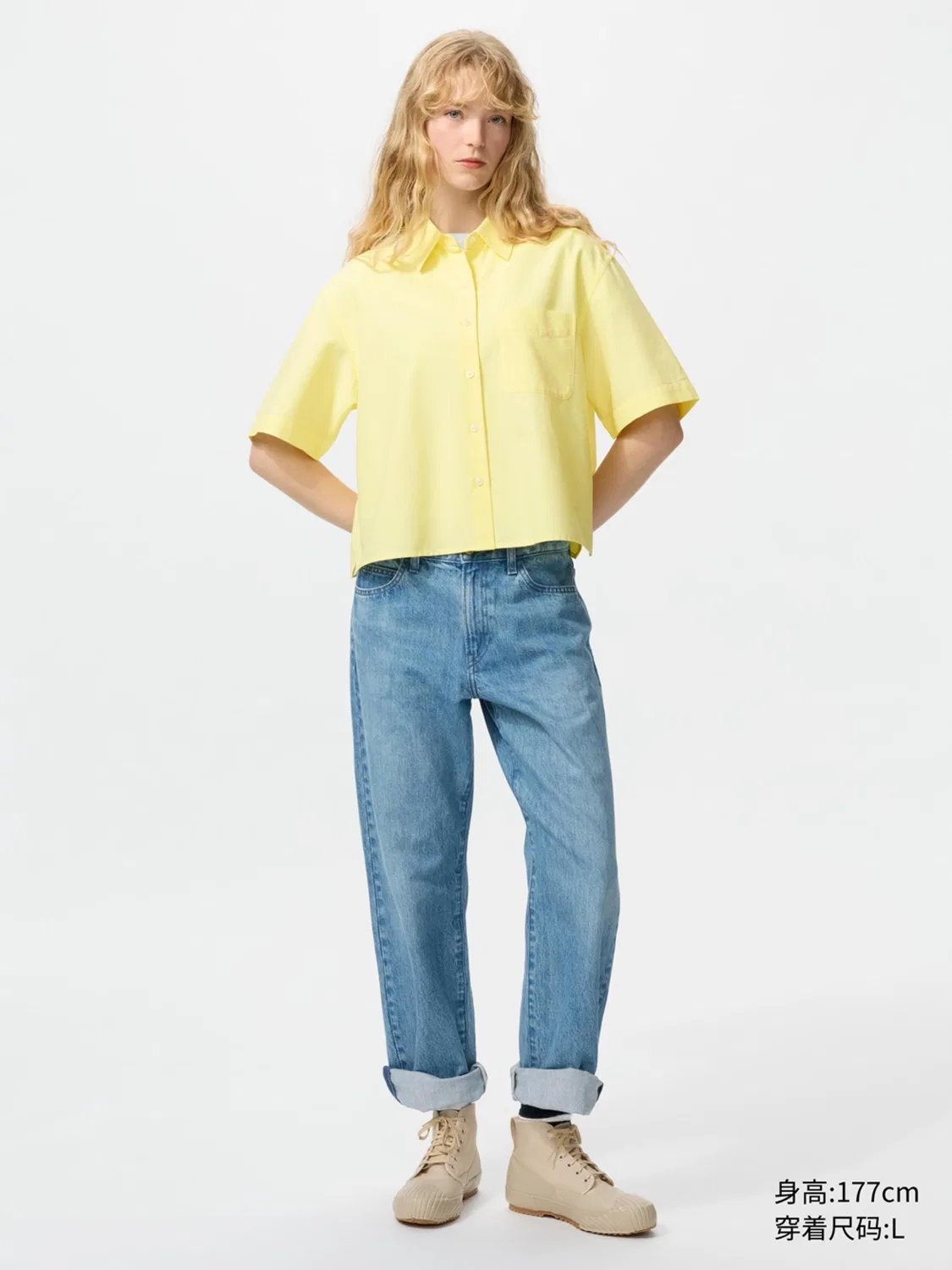 Рубашка из оксфордской ткани с коротким рукавом Uniqlo, белый — фото 2