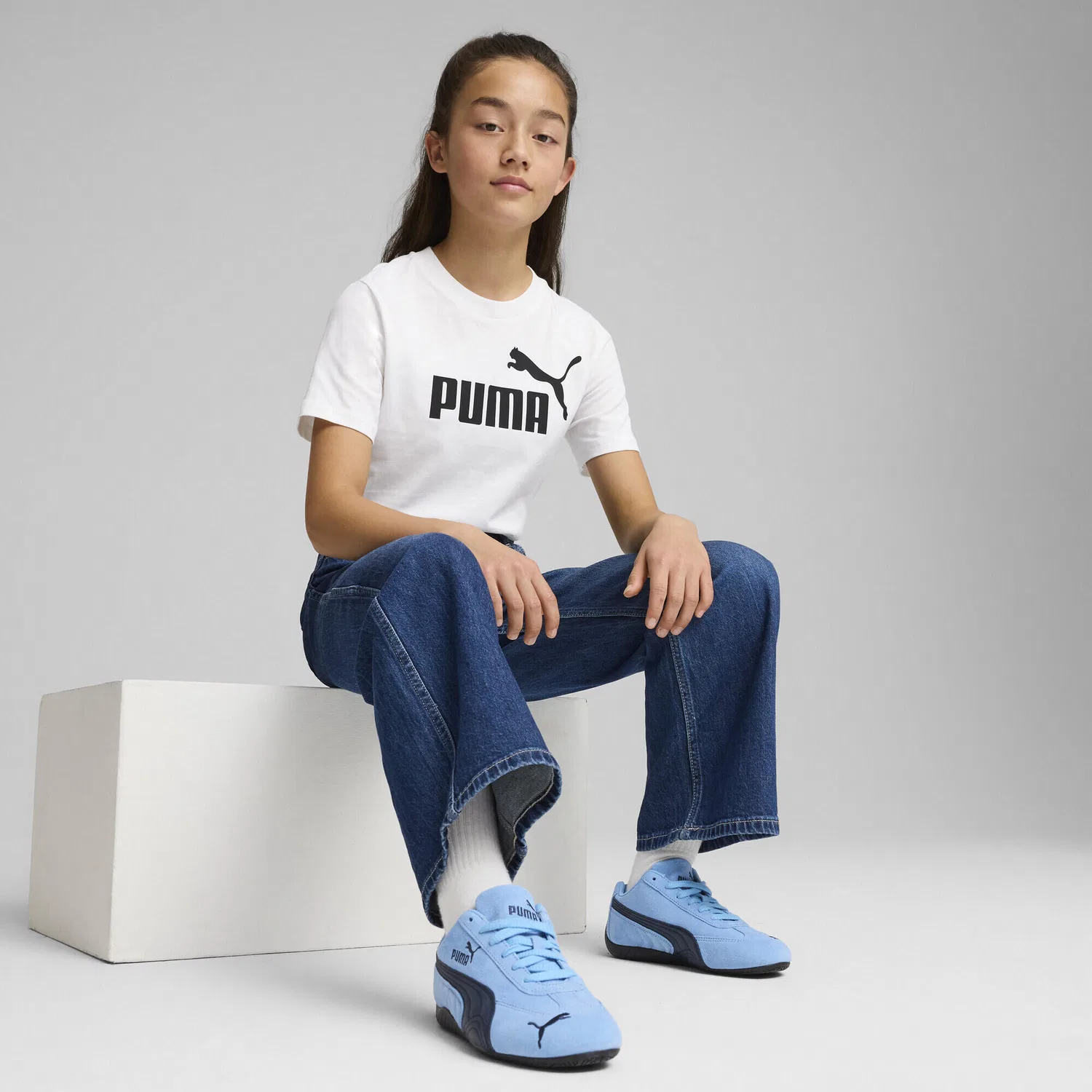 Детская футболка с принтом ESS No. 1 Logo Puma, White — фото 4