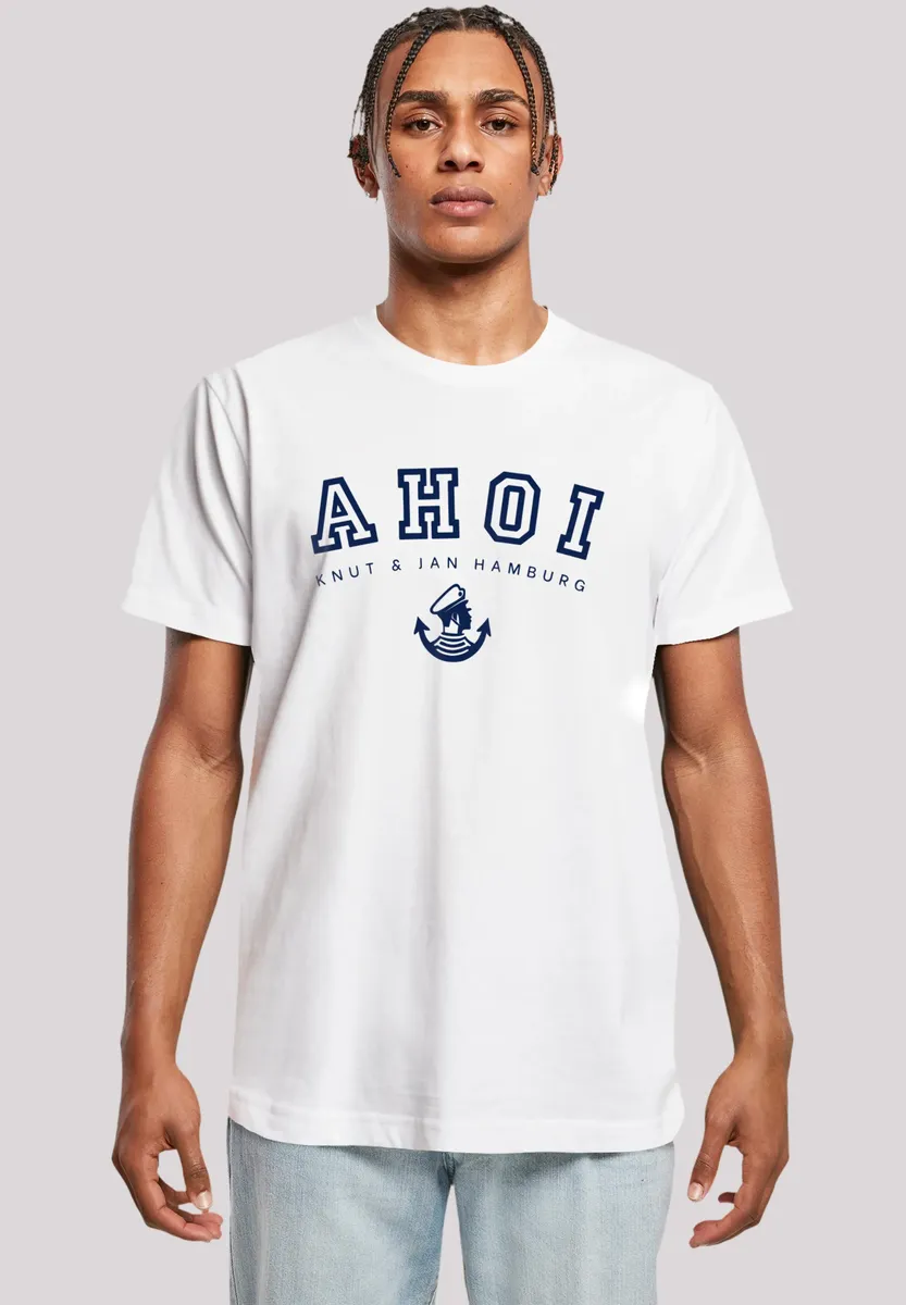 

F4NT4STIC Футболка "Ahoy Knut & Jan Hamburg", принт, белый