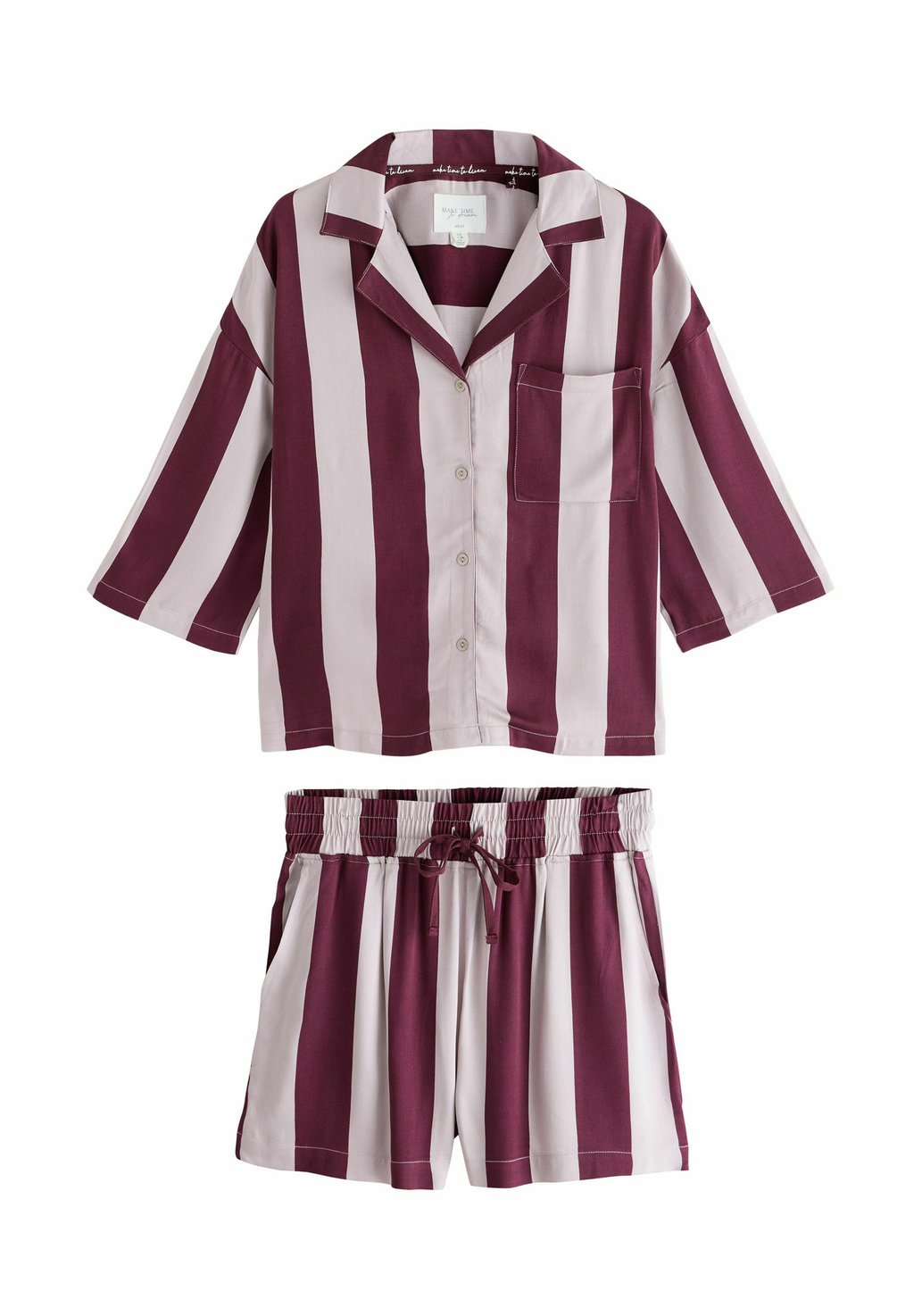 

Пижамный комплект BUTTON THROUGH SHORT SET - Pyjamas Next, цвет Berry Stripe