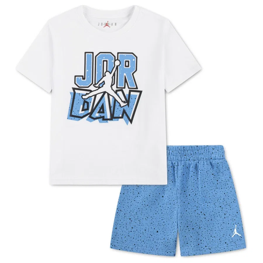 Комплект из футболки и шорт Nike Jordan MJ The Greatest Speckle Set, Сине-белый