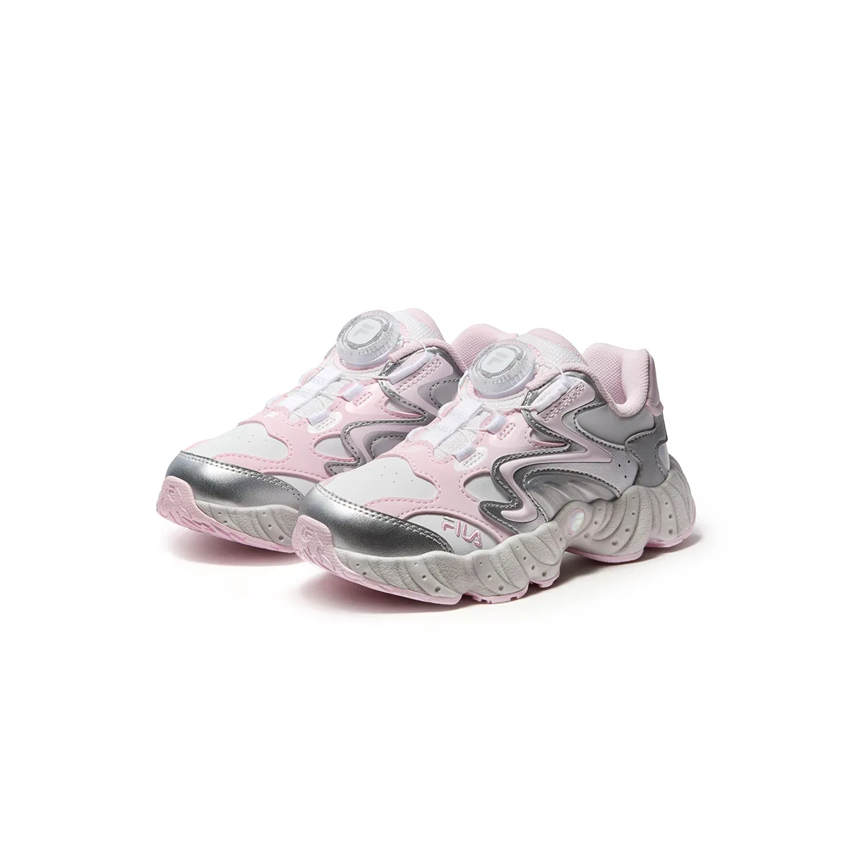 Детские кроссовки для девочек с закрытым носком Heritage FHT FILA KIDS, Fila White/Blossom Pink — фото 4