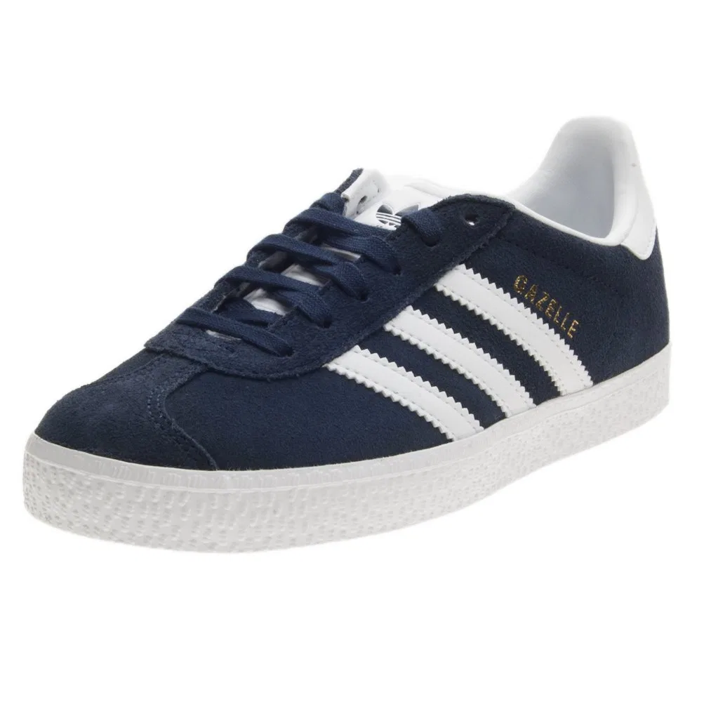 Детские кроссовки для мальчиков замшевые Gazelle Adidas Originals, Blue Collegiate Navy Footwear White Footwear White