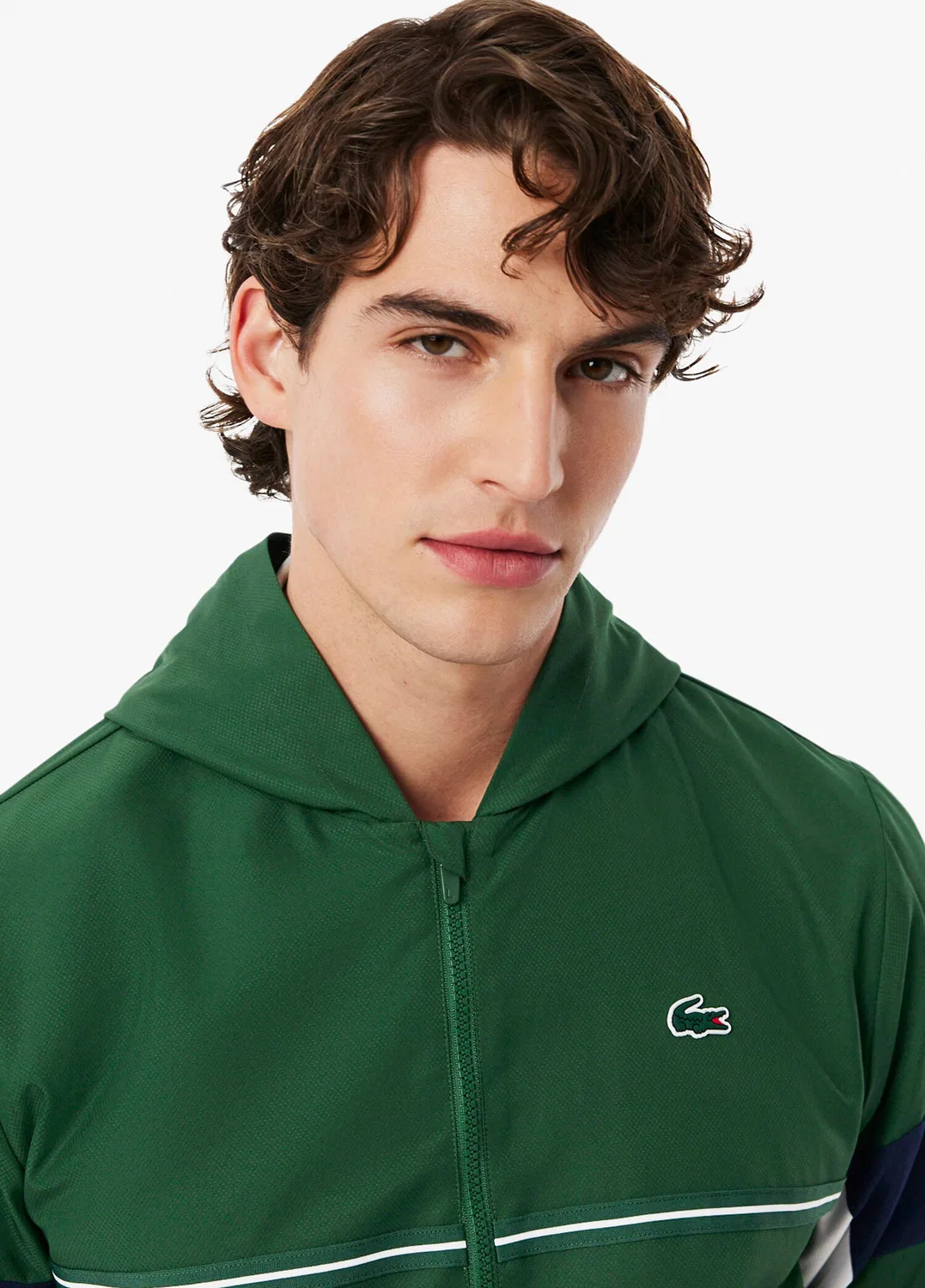 Куртка капюшон Lacoste, зеленая — фото 3
