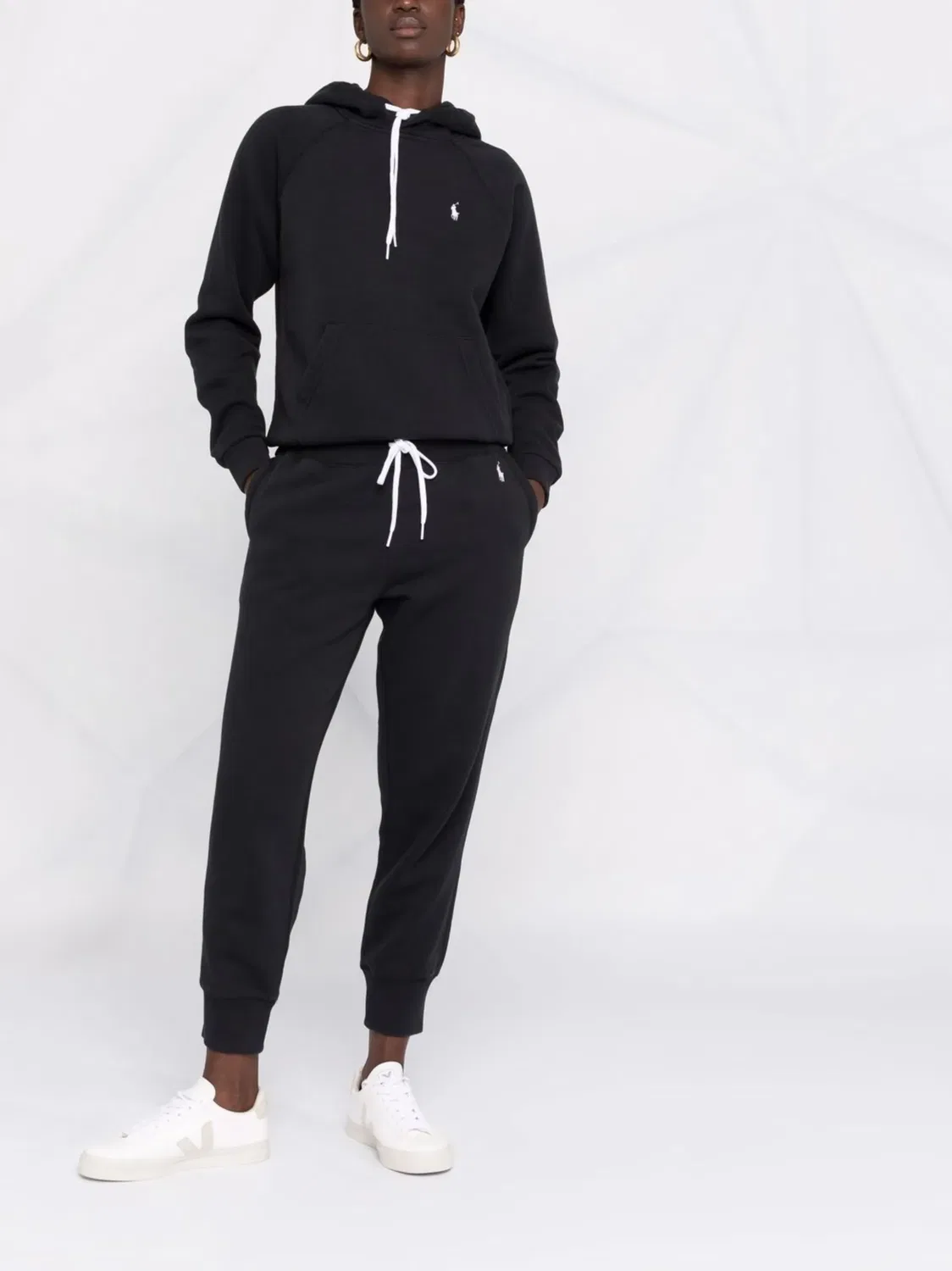 Polo Ralph Lauren Черные брюки-треккеры с вышивкой пони — фото 2