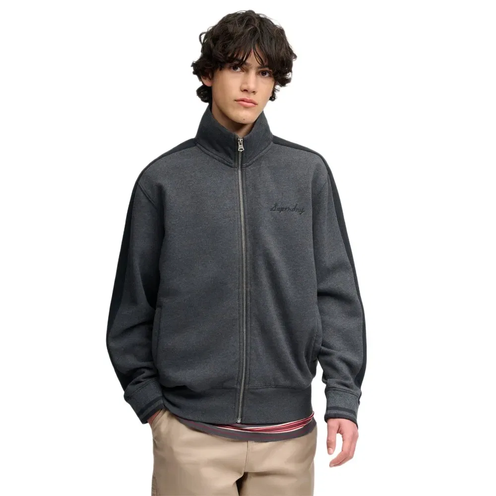 Мужской свитшот с контрастными вставками Satin Applique Track Superdry, Grey