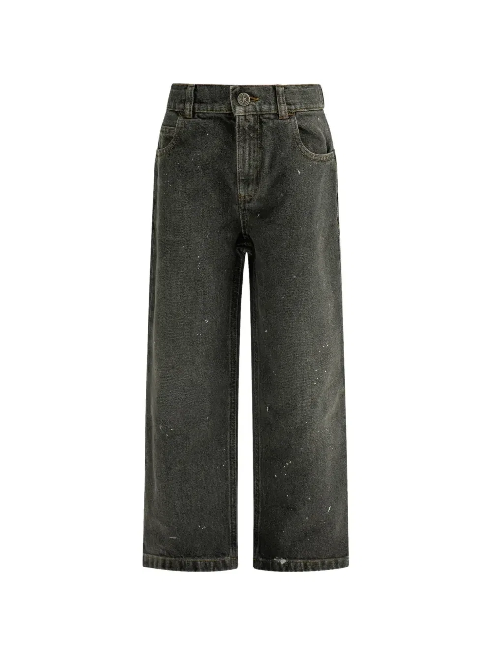 Джинсы прямого кроя с брызгами краски Golden Goose Kids, серый