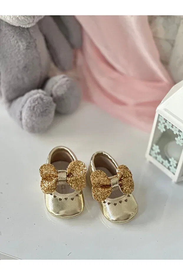Детские мокасины из натуральной кожи Gold Shine Genuine Leather Baby Moccasin Li Puna, Gold