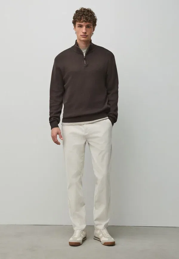 Брюки из хлопка с эластаном Trousers Next, Bone, слоновая кость — фото 2