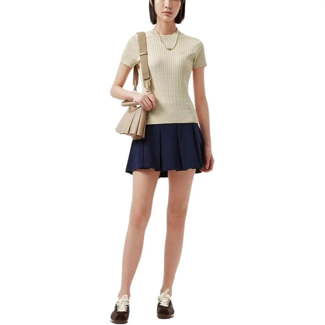 Свитер вязаный LACOSTE, Beige Yellow, круглый вырез — фото 2