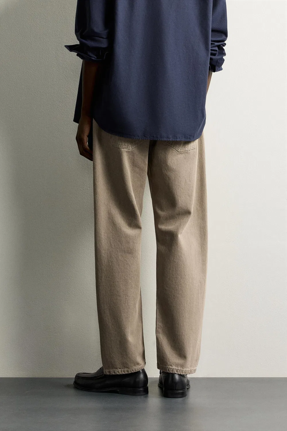 Джинсы стандартного кроя ZARA, Khaki — фото 3