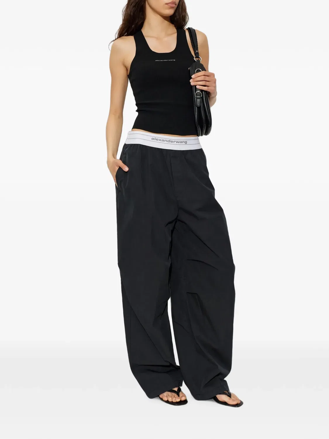 Спортивные брюки хлопковые черные Alexander Wang, черный — фото 4