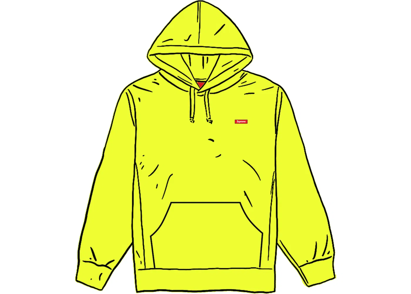 Мужской свитшот с капюшоном Supreme Sweatshirt, Bright Yellow
