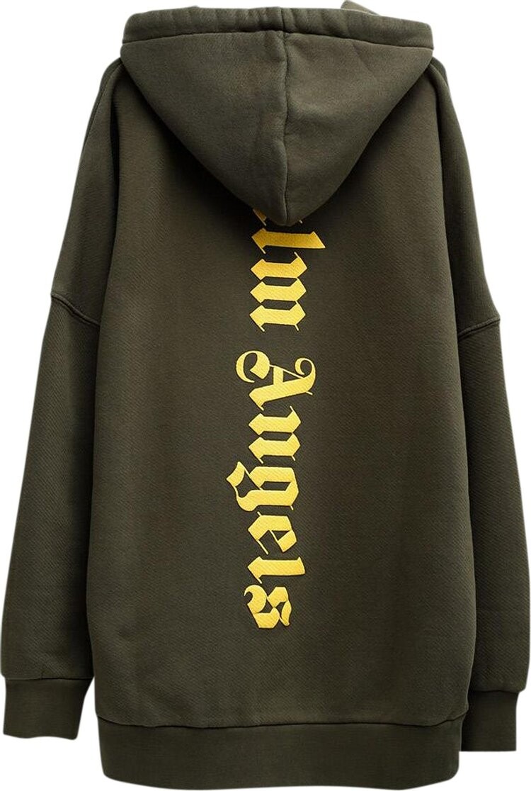 Худи Palm Angels Ns Logo Over Hoodie 'Military/Yellow', желтый — фото 3