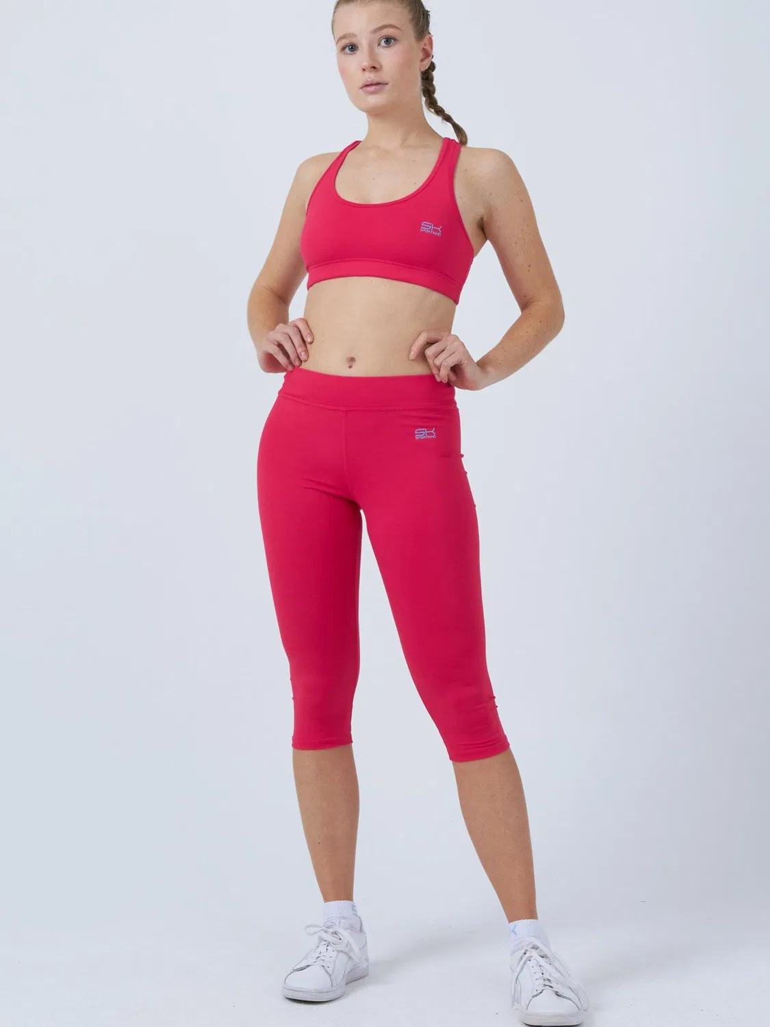 Узкие леггинсы Sportkind 3/4 Sport Leggings розового цвета