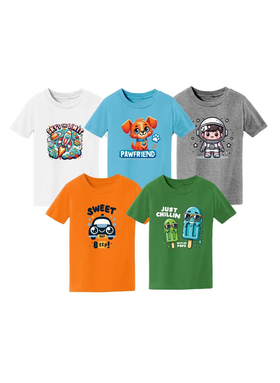 Комплект футболок с коротким рукавом с принтом для мальчиков Printshop4Me, комбо 2