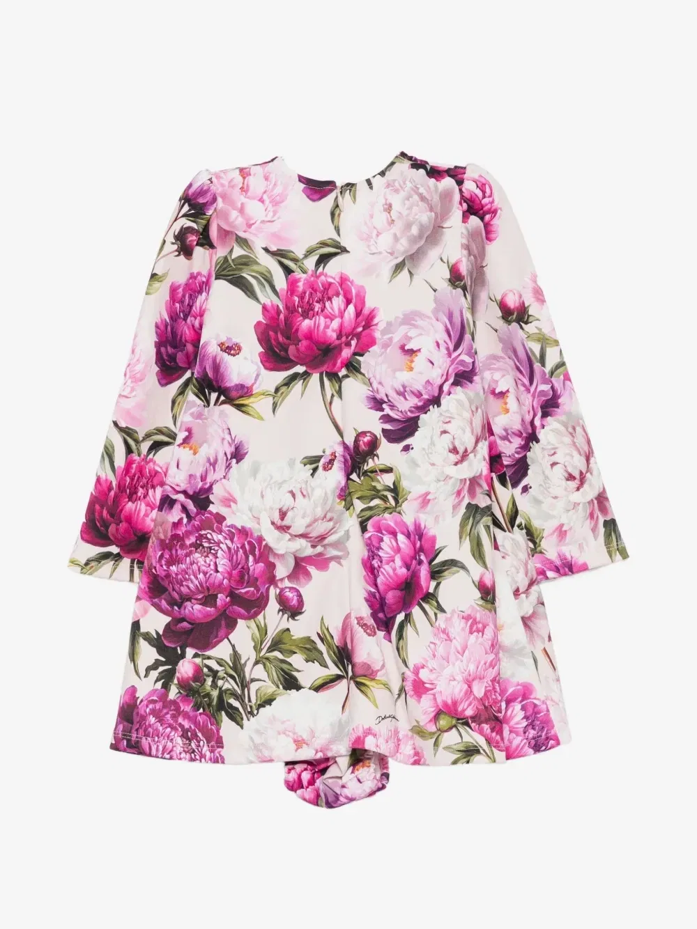 Длинное платье с цветочным принтом Dolce & Gabbana Kids, бежевый — фото 2