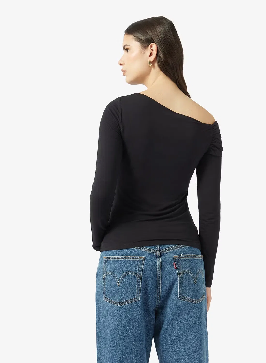Топ с открытыми плечами с длинным рукавом Levi'S, черный — фото 3