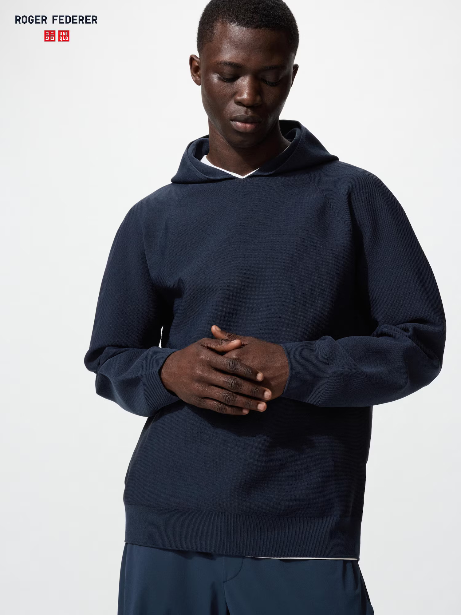 3D трикотажный пуловер с капюшоном Uniqlo, 69 темно-синий — фото 2